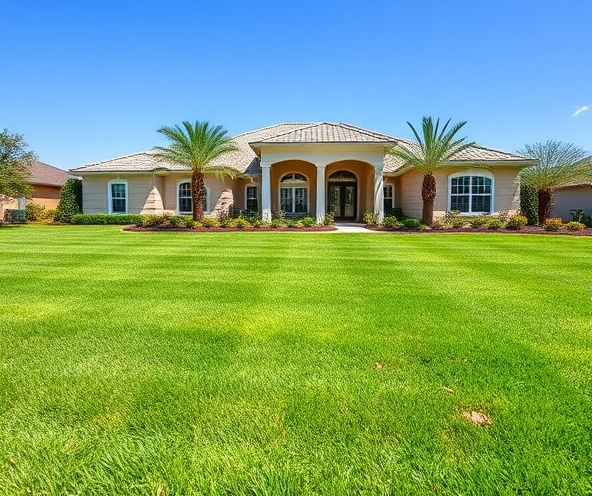 Beautifully manicured residential lawn