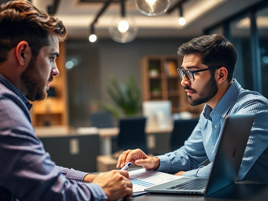A close up shot of a professional consultant discussing automation