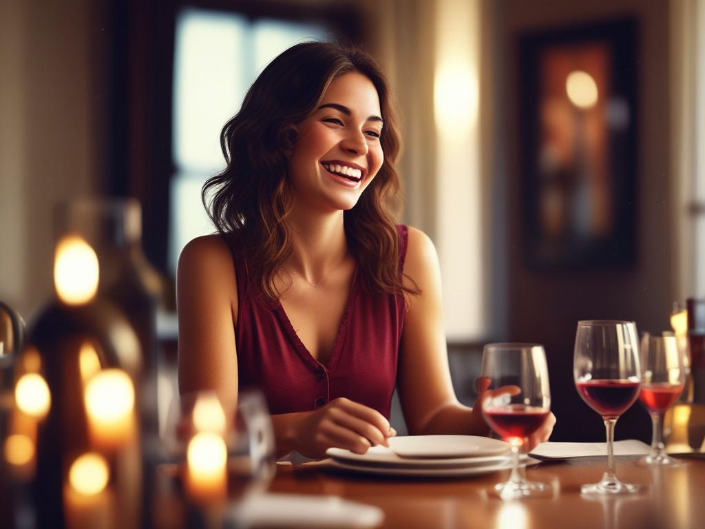 A high resolution of a beautiful woman sitting at a