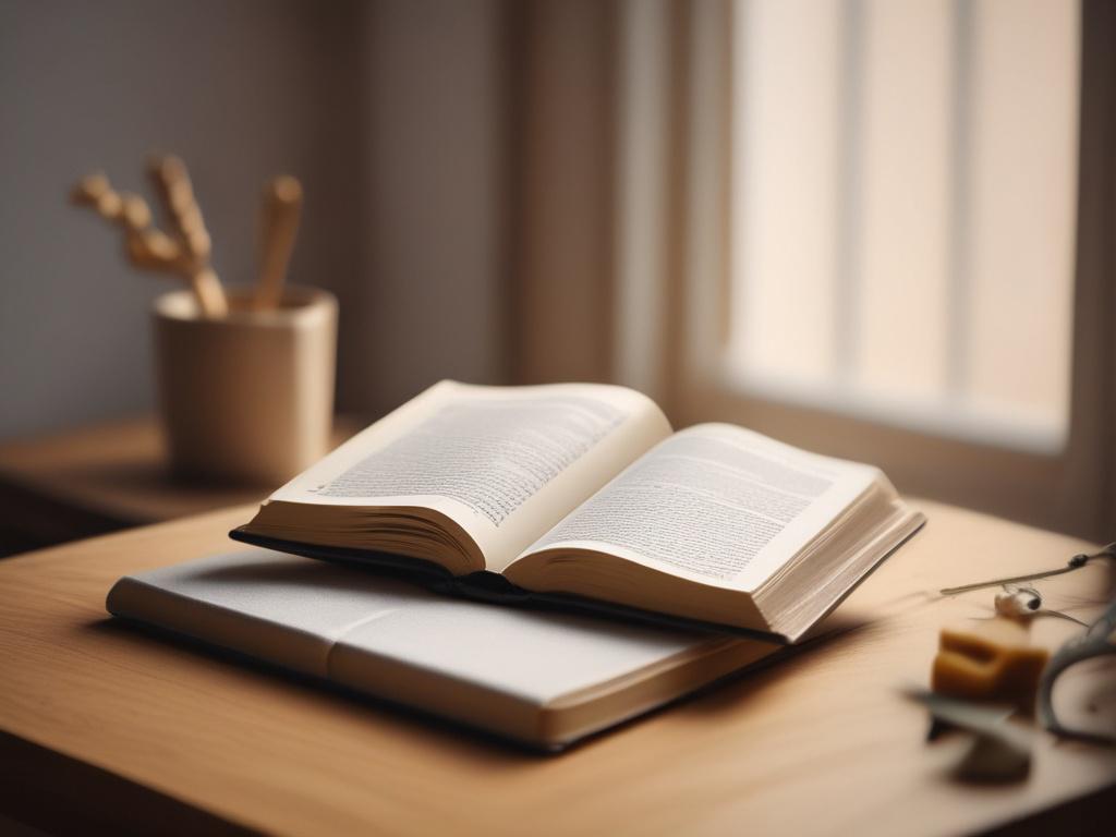 a peaceful study space with an open Bible on a