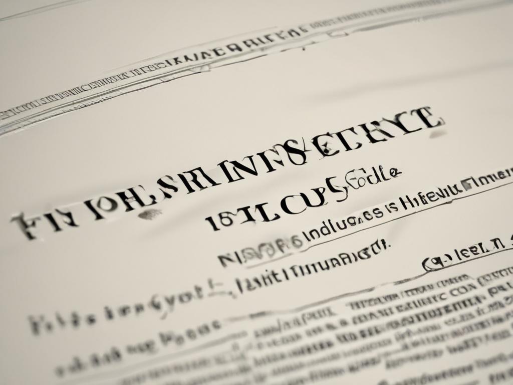 close up shot of a luxurious life insurance policy document,