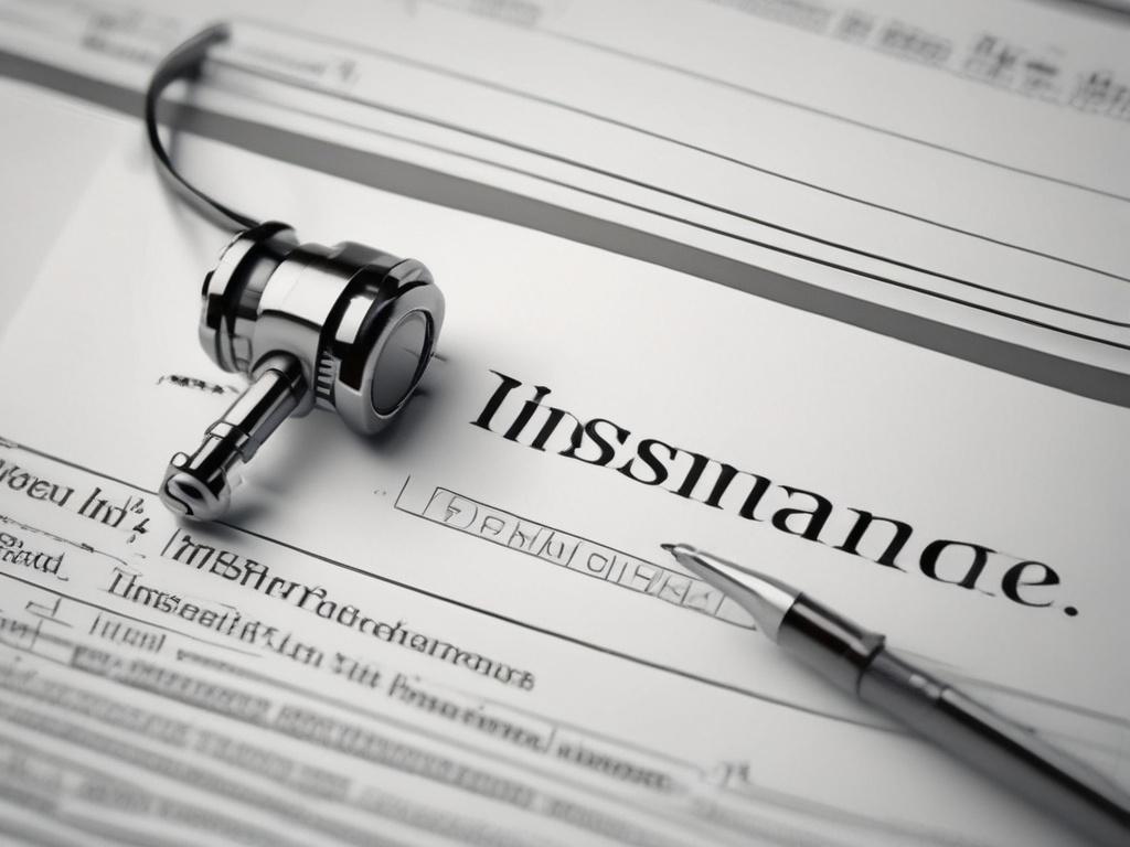 close up shot of a high end insurance acquisition document,