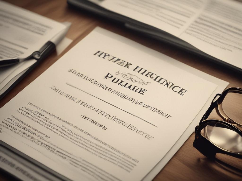close up shot of a luxurious life insurance policy document