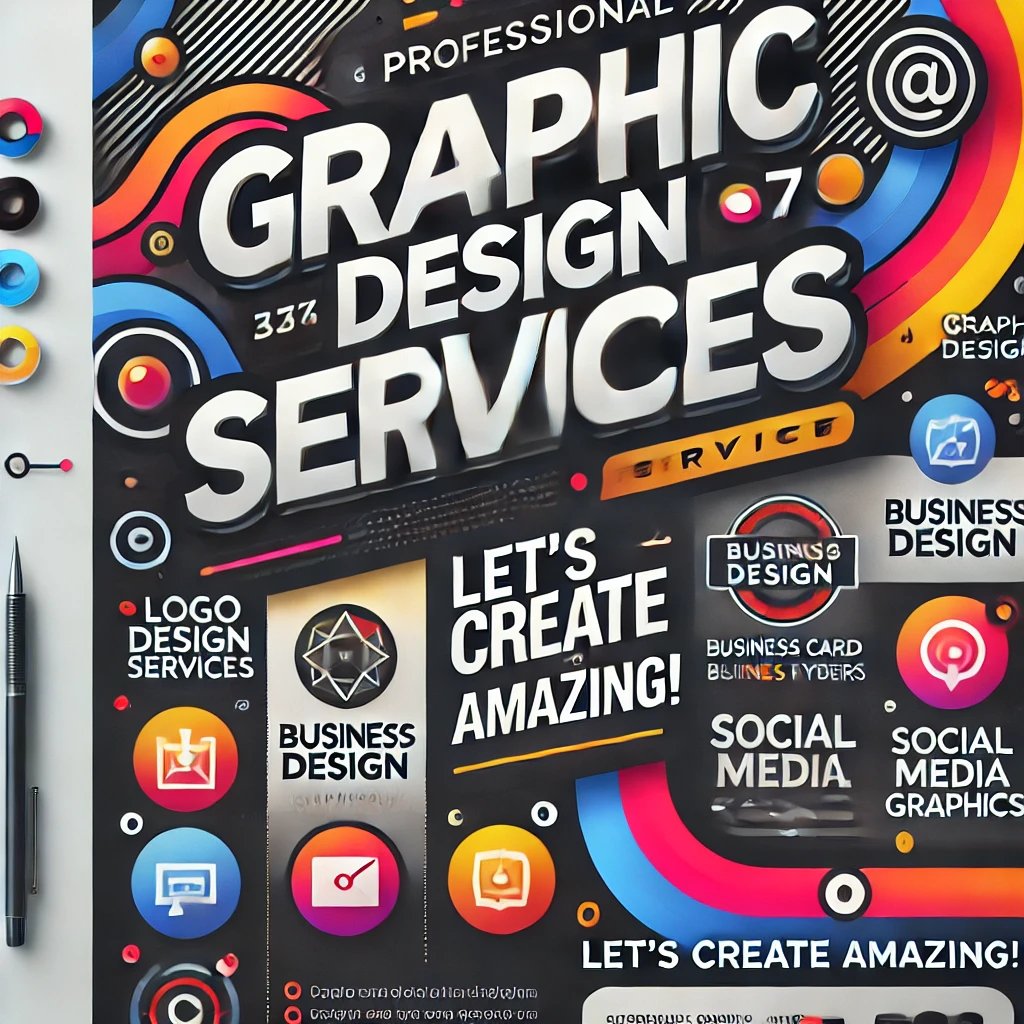 dall·e 2025-03-20 01.40.06 - a modern and eye-catching digital graphic design advertisement for a professional graphic design service. the design should include bold typography st.webp