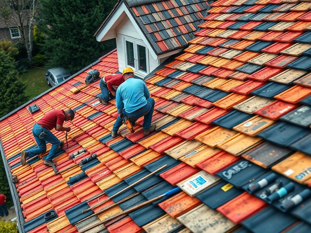 A close up image of a new roof being installed