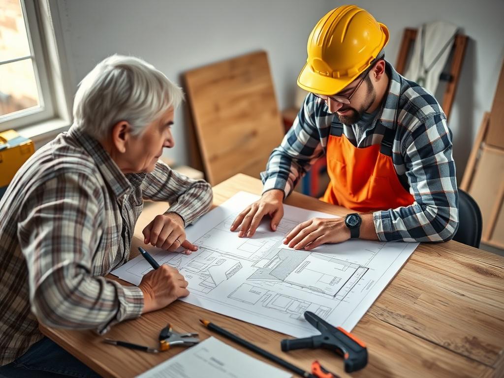 A close up shot of two individuals—one a homeowner and