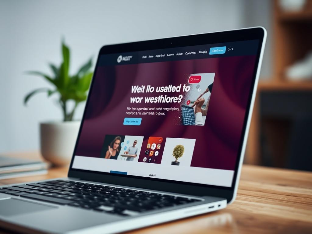 A close up shot of a beautifully designed website displayed