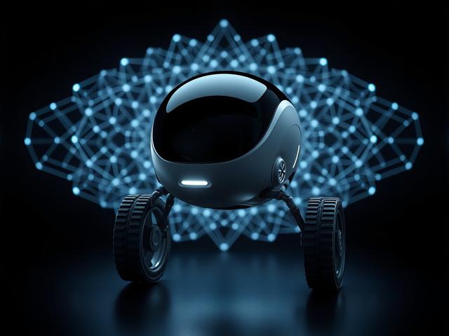 Create a realistic high-resolution photo illustrating the concept of harmonic field technology as it applies to environmental robotics. The composition should focus on a single, sleek, cutting-edge robotic device, prominently displayed in the center of the image, showcasing its advanced engineering and design. The robotic device should have a futuristic aesthetic, with smooth contours and metallic finishes that reflect light in a captivating manner. 

The background should be elegantly dark to emphasize the