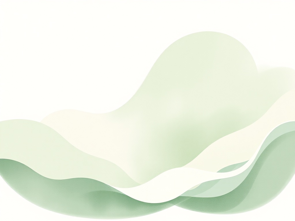 Abstract serene illustration representing peace, harmony, and tranquility with soft flowing forms and therapeutic elements