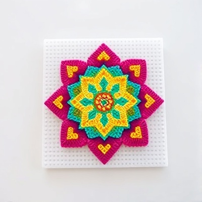 Geometric Mandala perler bead art