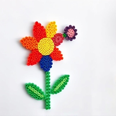 Pixel Flower perler bead art