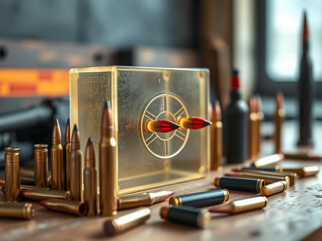 A hyper realistic close up shot of a ballistic test
