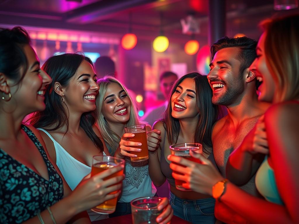 A realistic high resolution of a group of friends enjoying