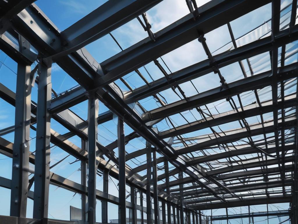 A hyper realistic close up shot of a metal building