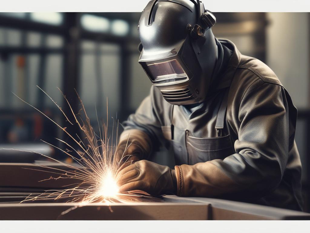 A hyper realistic close up shot of a skilled welder