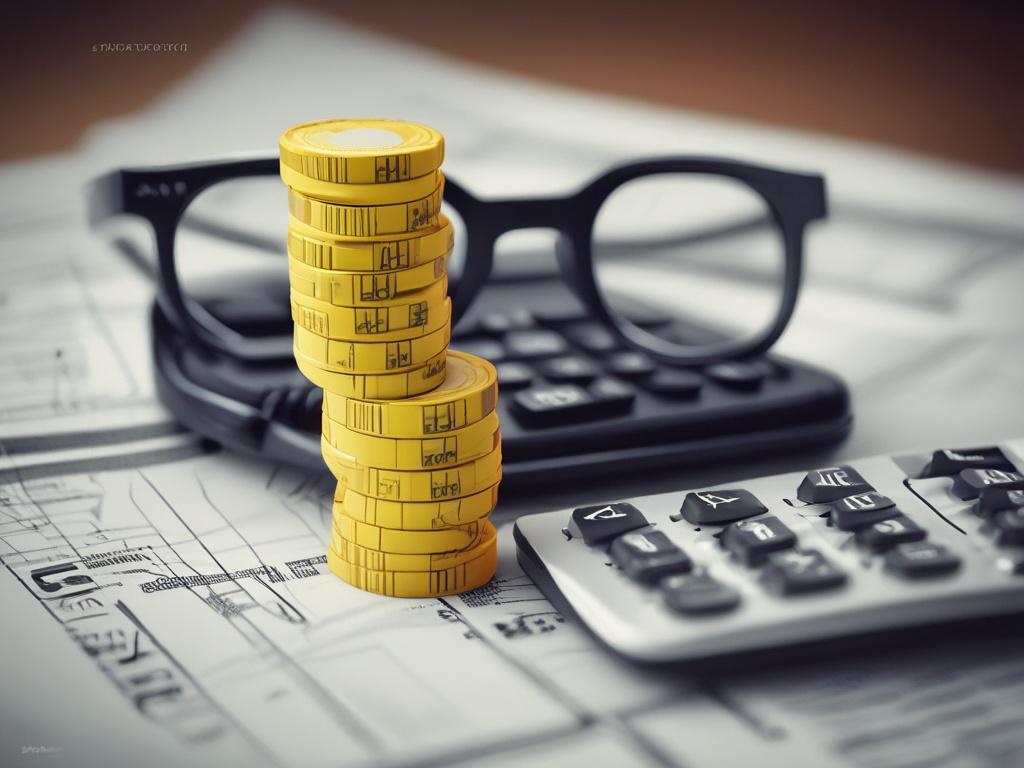 Create a realistic high-resolution photo that visually represents the blog titled "Maximizing Your Tax Deductions." The composition should focus exclusively on a single subject: a confident freelancer sitting at a sleek, modern desk. The freelancer, a young professional of Asian descent, is wearing casual yet smart clothing, such as a fitted button-up shirt and jeans. They are intently reviewing financial documents, with a calculator and a laptop open in front of them, highlighting their focus on optimizing