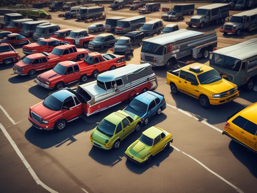 A dynamic shot of multiple tow truck drivers collaborating on