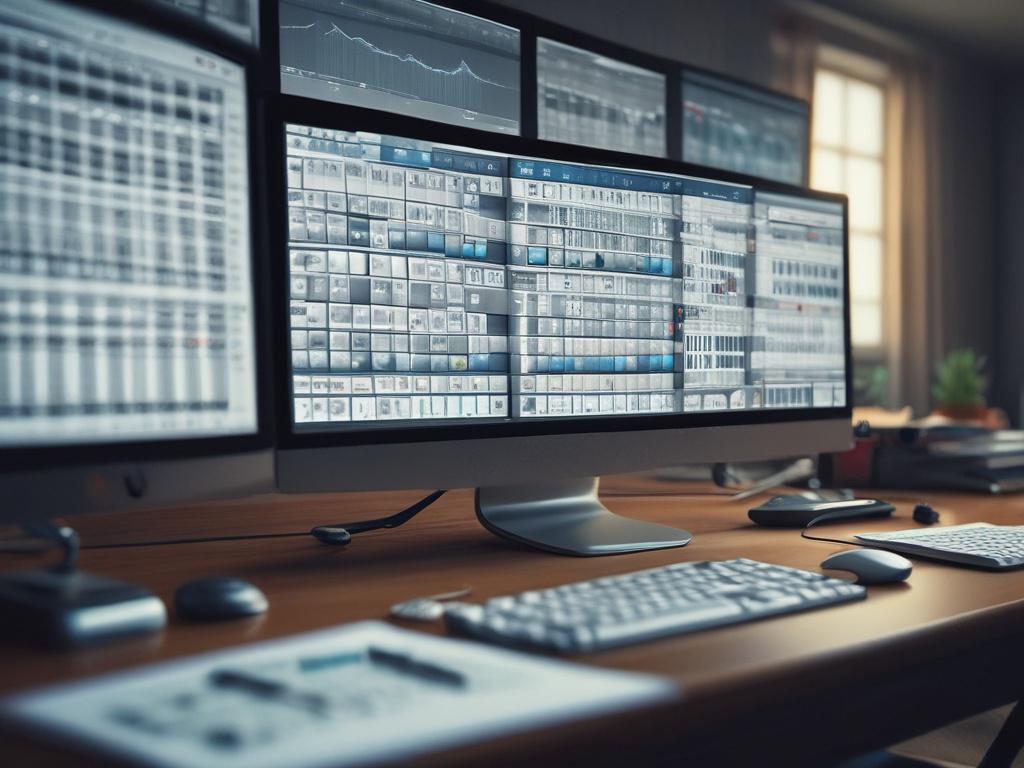 realistic close up of a computer screen displaying payroll logs