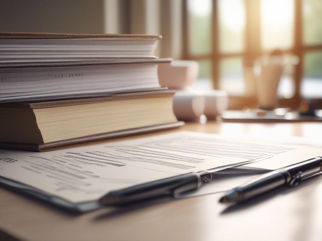 realistic close up of training logs and certificates on a