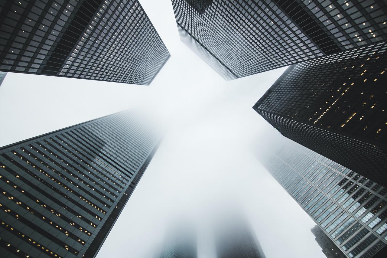 Foggy skyscrapers