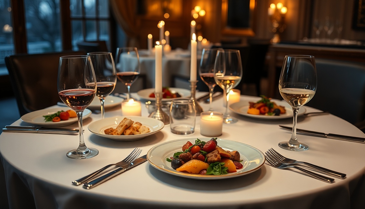 Intimate dinner table setting