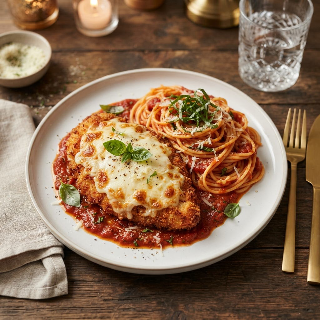 Crispy chicken parmesan entree