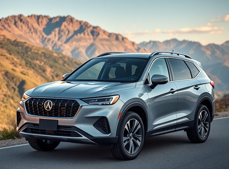 Modern SUV on scenic mountain road