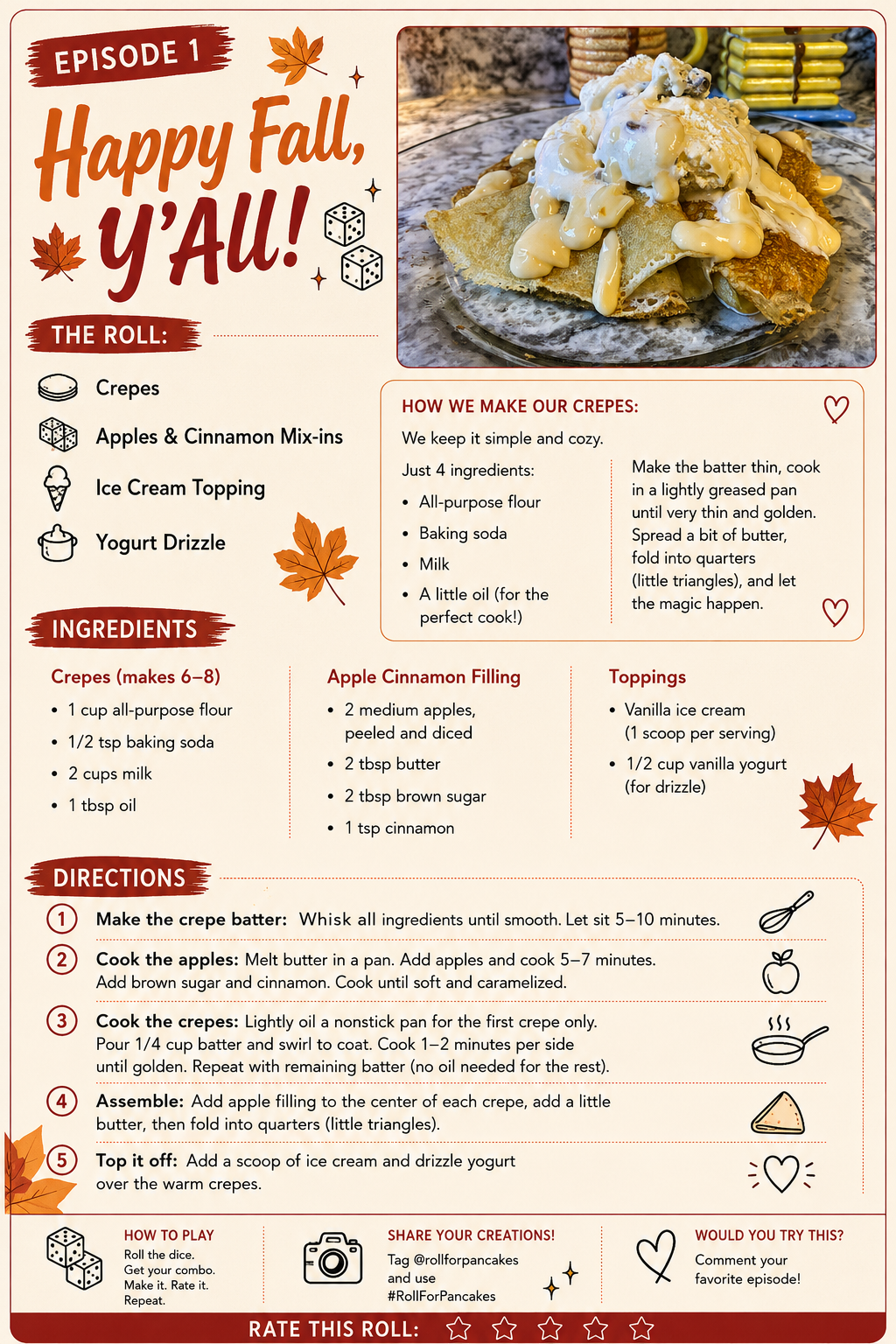 Episode 1 Pancakes Recipe Card