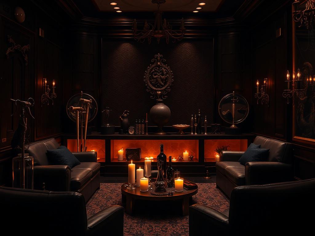 A captivating scene featuring a luxurious BDSM experience in a