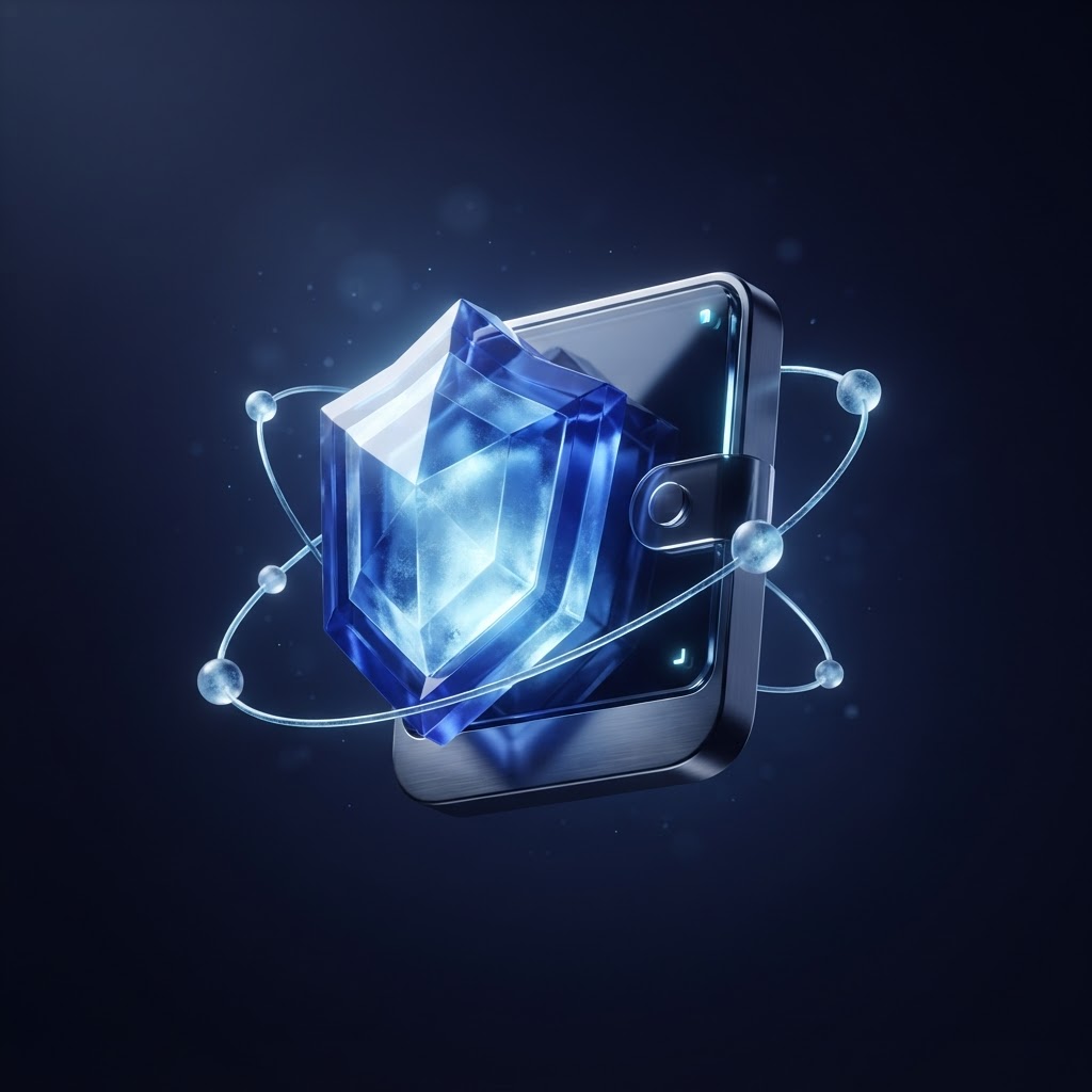 Blue protective shield artwork