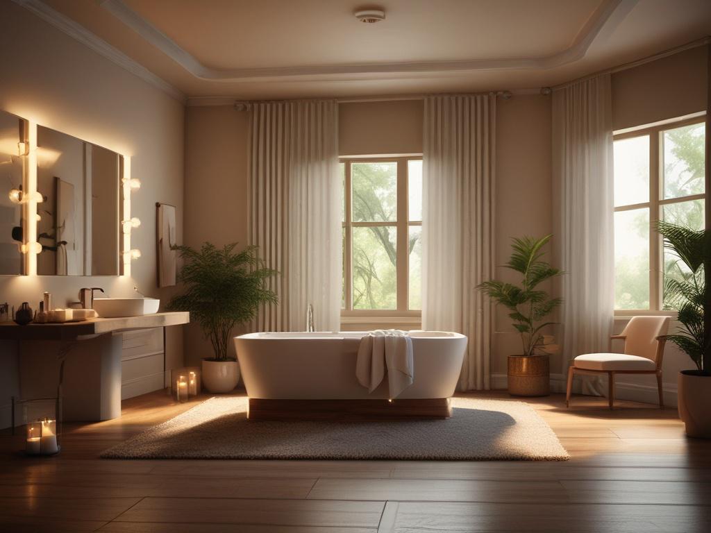 A serene spa like setting with a beautiful escort preparing