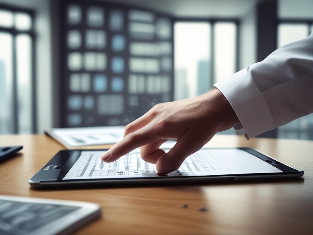 A hyper realistic close up of a financial consultant's hand
