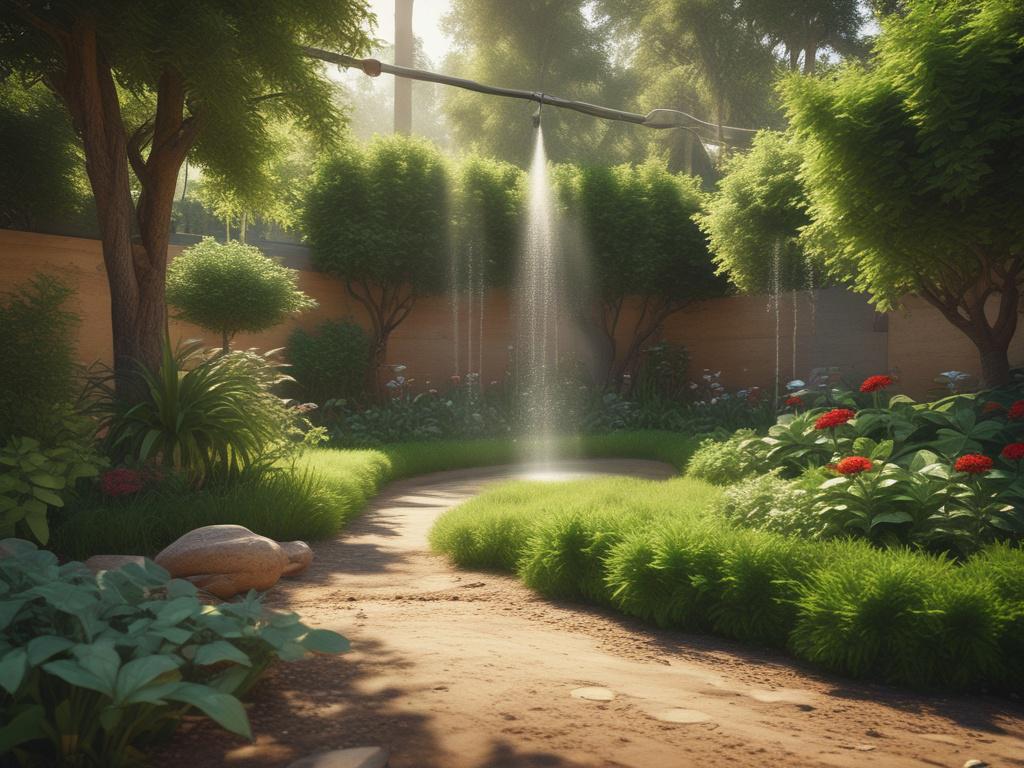 A realistic high resolution of a smart irrigation system installed