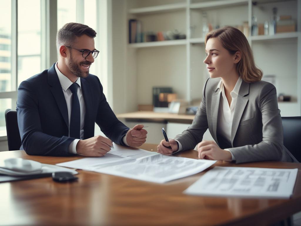 A close up of a financial advisor discussing plans with