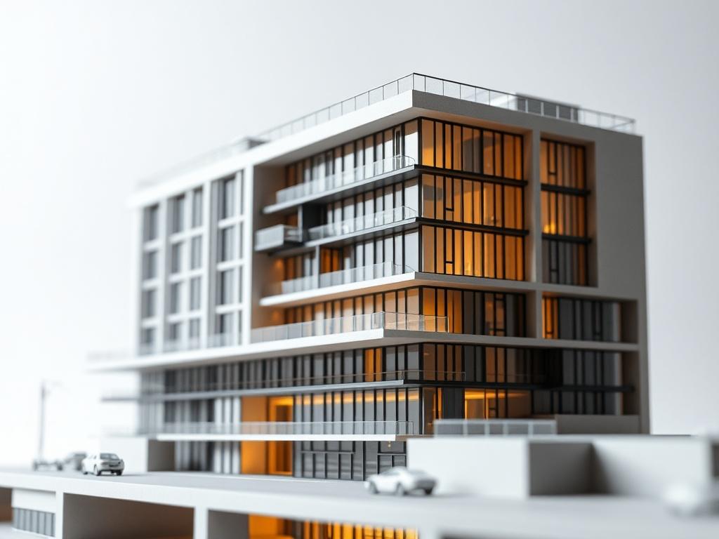 A close up hyper realistic rendering of a 3D architectural