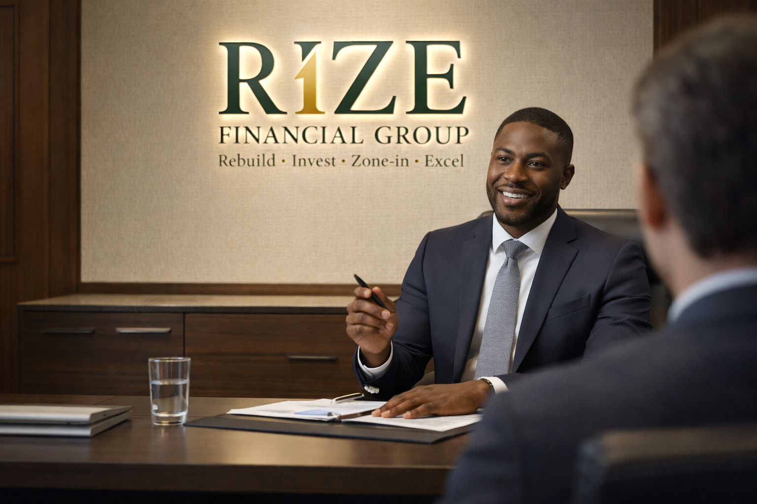 Professional financial advisor in consultation