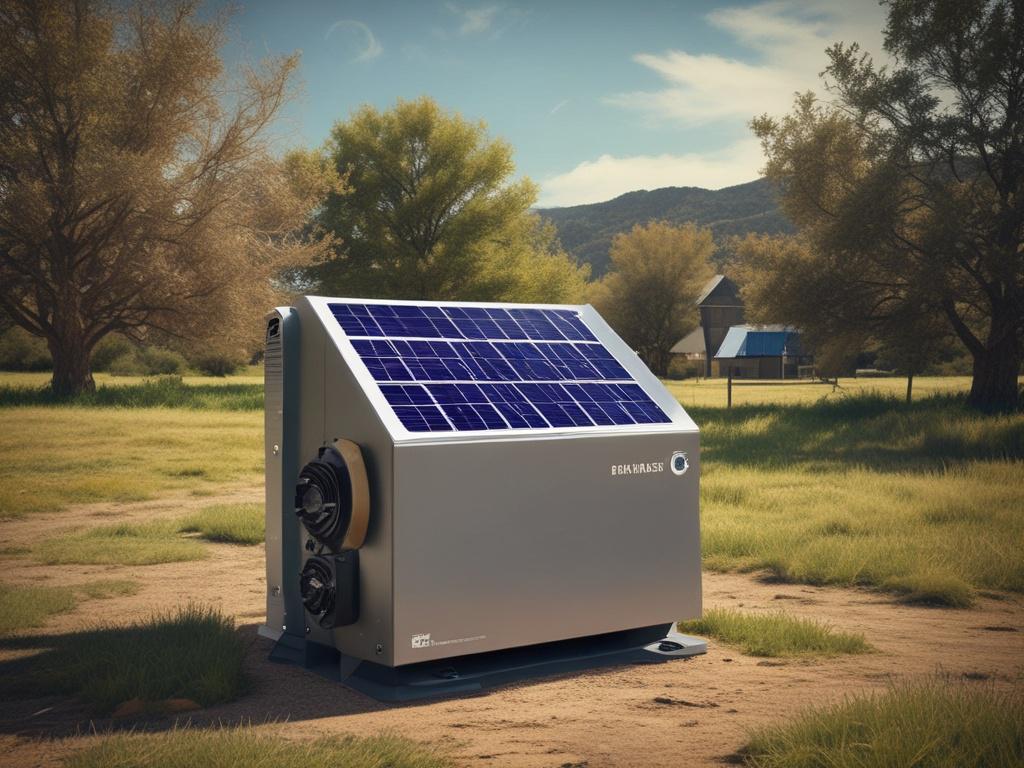 A high resolution image of a solar inverter, showcasing its