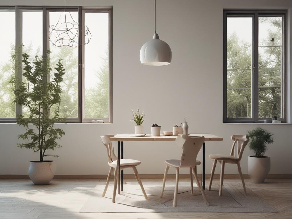 Create a realistic high-resolution photo that captures the essence of the blog titled "Kako izboljšati kakovost spanja v digitalni dobi." The composition should be simple and clear, featuring a single subject in the center of the image. The subject is a serene bedroom scene with soft natural lighting, designed to evoke a sense of calm and tranquility. 

In the foreground, showcase a comfortable, neatly made bed with fluffy pillows and a cozy blanket. On one side of the bed, place a sleek digital alarm clock