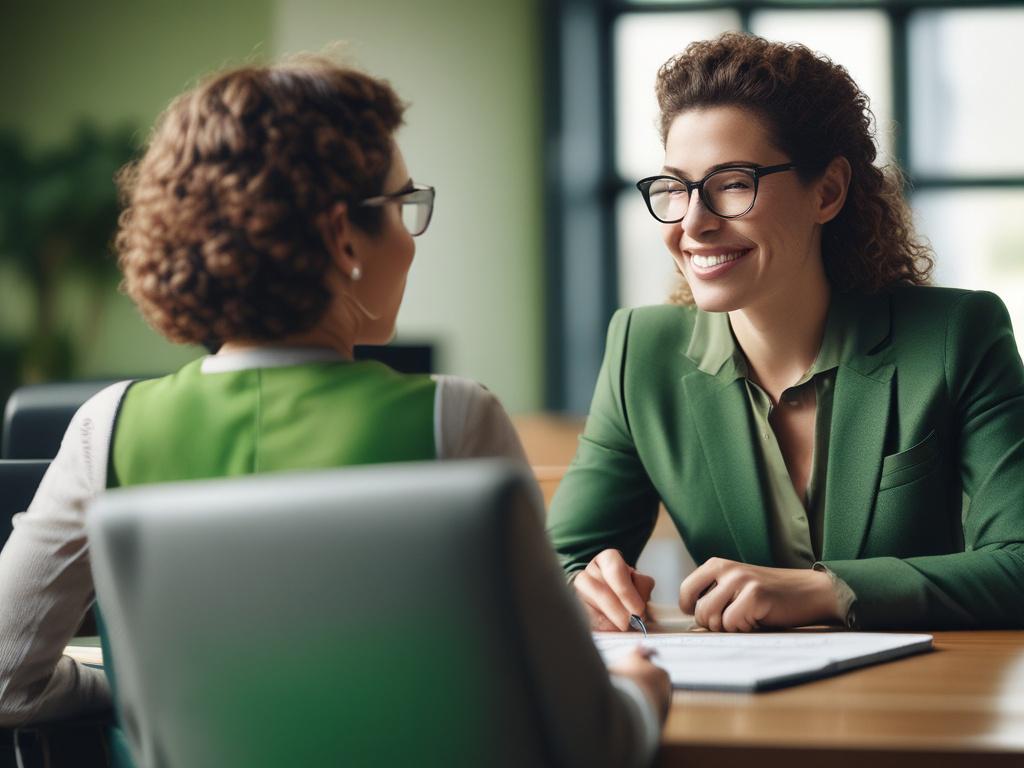 high resolution close up shot of a career coach working