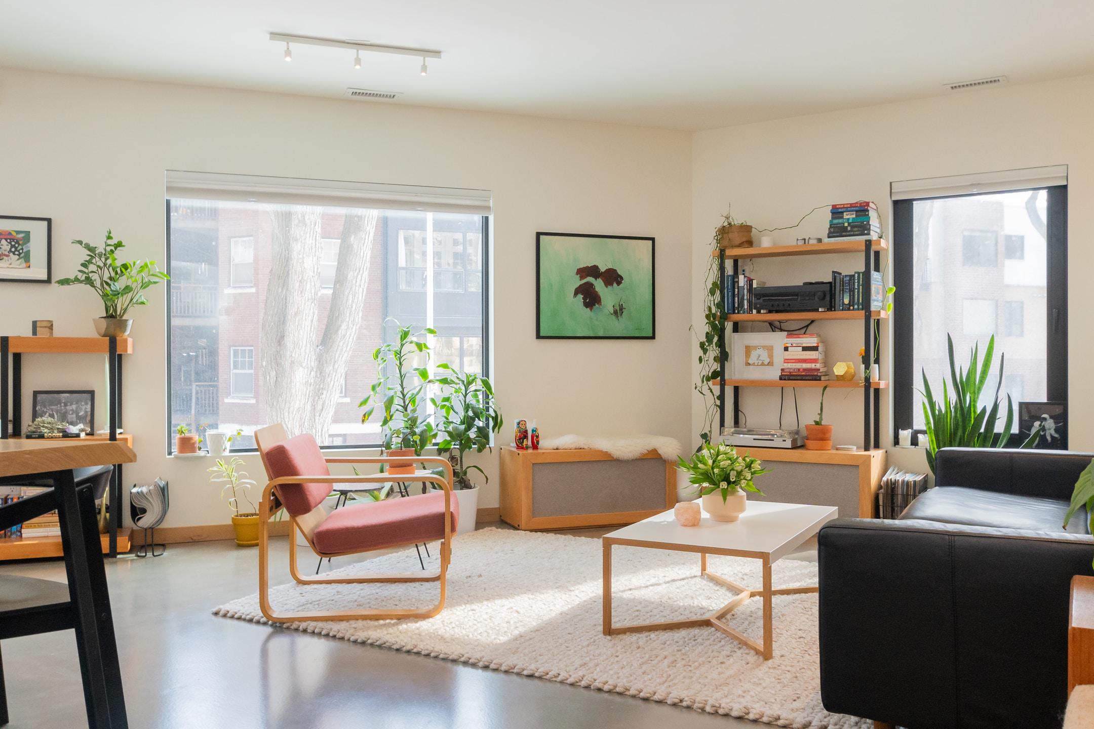 remodeled living room in Charlotte, NC home