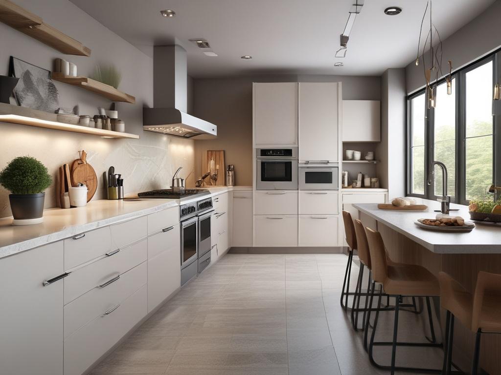 A beautifully remodeled kitchen showcasing modern design elements, with sleek