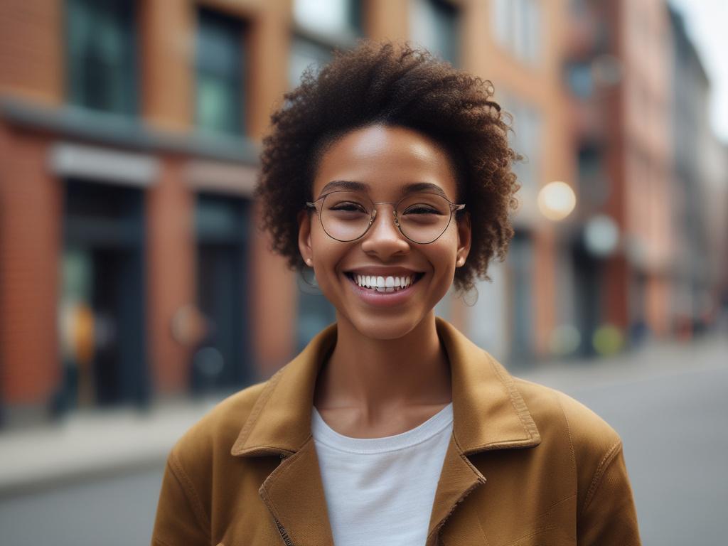 A close up shot of a confident individual standing in