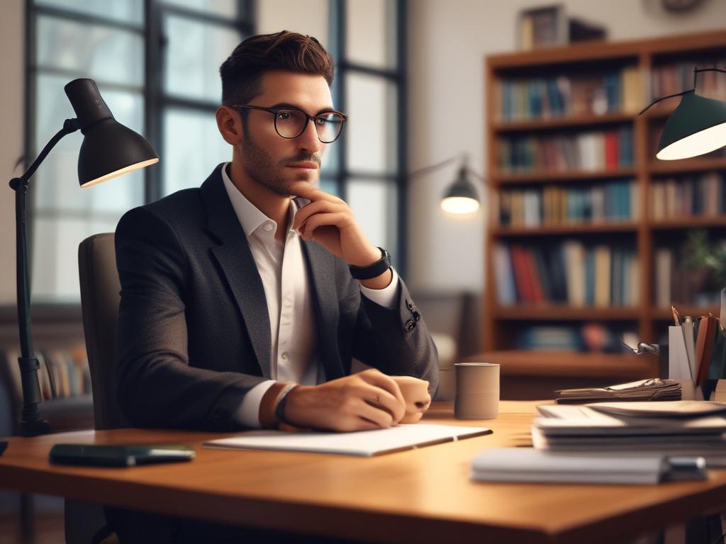 A close up of a confident individual sitting at a