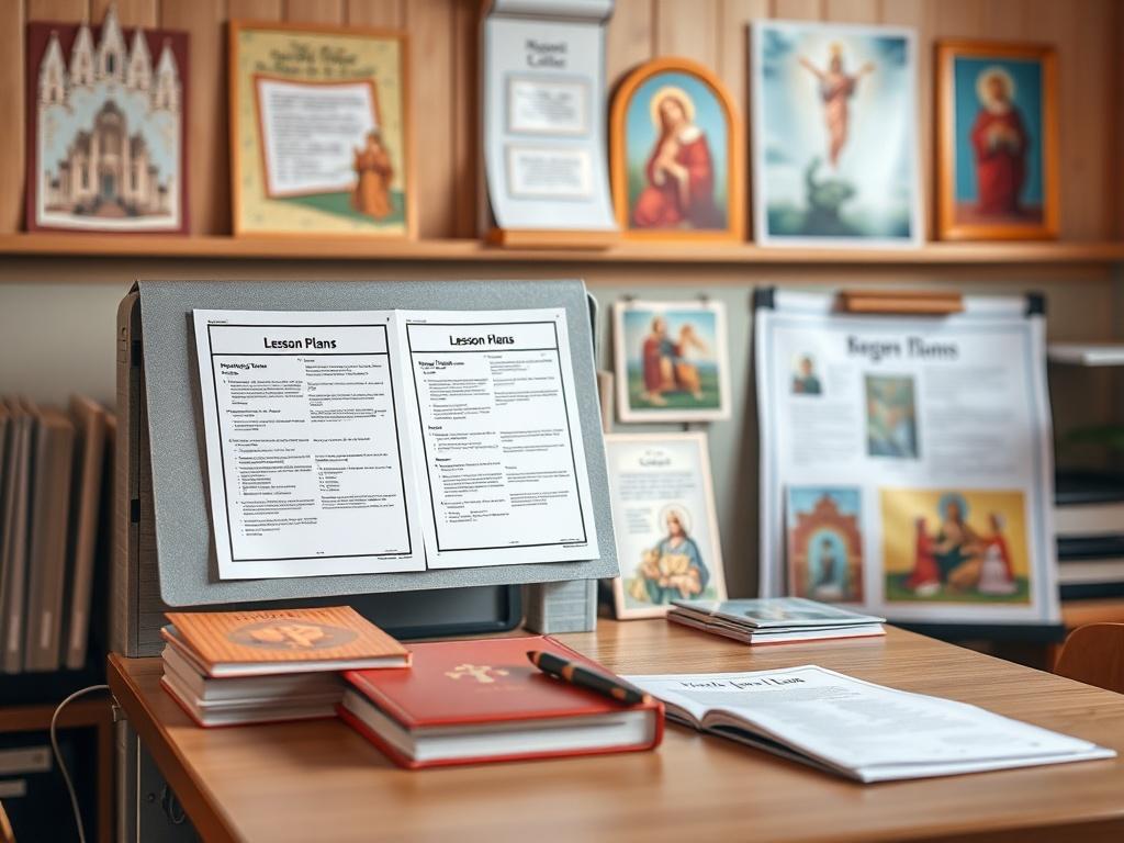 A high resolution image of a neatly arranged educational workspace