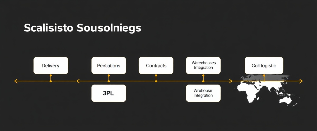 Scaling roadmap: Delivery Service → Fleet Operations → Contracts → Warehousing → 3PL Services → Global Logistics