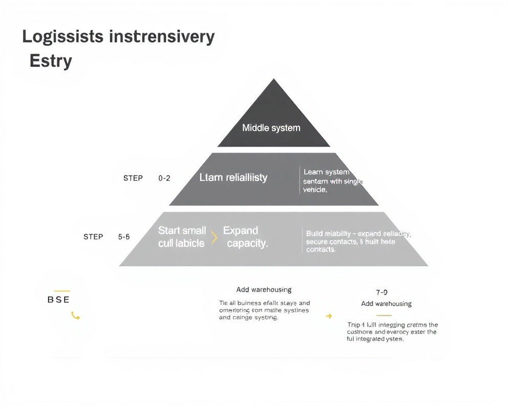 Entry strategy pyramid: Learn, Start Small, Build Reliability, Expand Capacity, Move Into Contracts, Add Warehousing, Build Full Systems