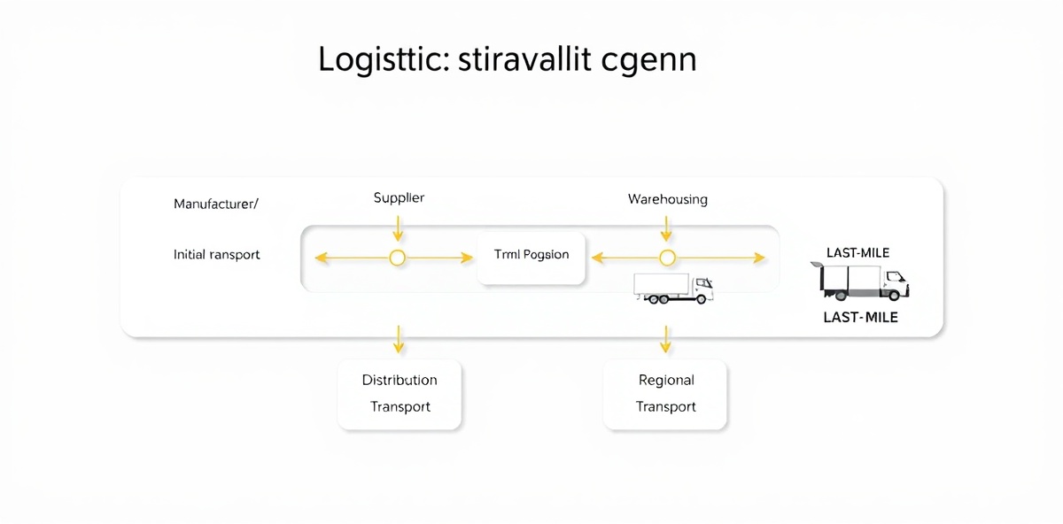 Logistics Value Chain: Manufacturer → Initial Transport → Warehousing → Distribution Centers → Regional Transport → Final Delivery
