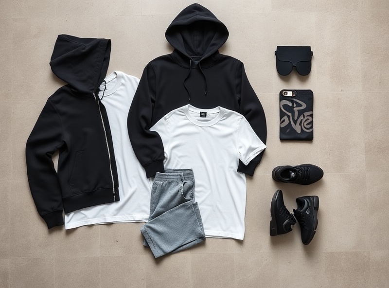 Premium streetwear outfit flatlay