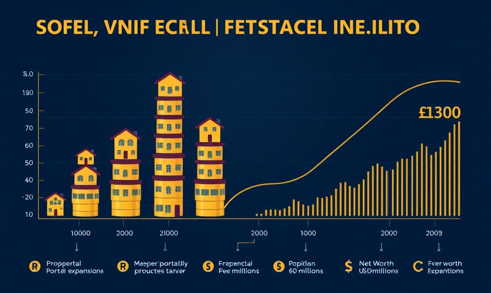 Wealth accumulation visualization - from 1 to 60 properties