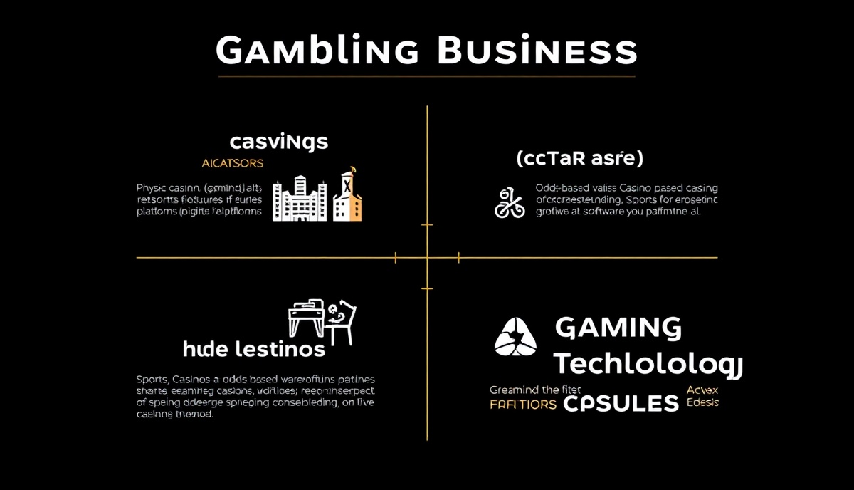Four Types of Gambling Businesses: Physical Casinos, Online Casinos, Sports Betting, Gaming Tech